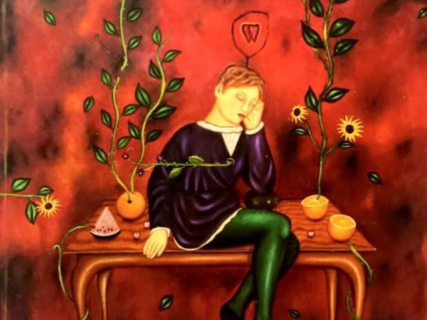 Boy in Love, 140 x 140 cms, Oil, Gold leaf, Canvas