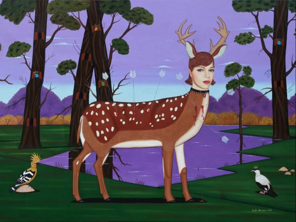 Tribute to Frida Little deer 100 x 150 cms Oil canvas